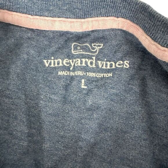Vineyard Vines size Large Long-Sleeve Heathered Blue Whale Pocket T-Shirt - Picture 3 of 7